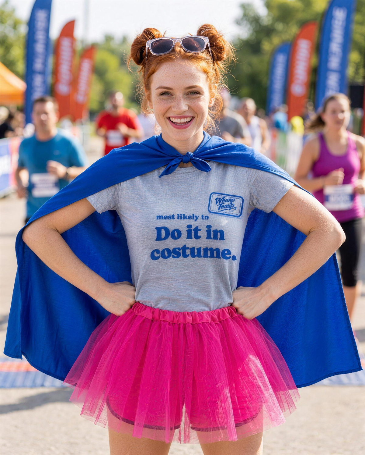 Most Likely To: Do It in Costume Tee (Light), lifestyle photo (AI-generated model)
